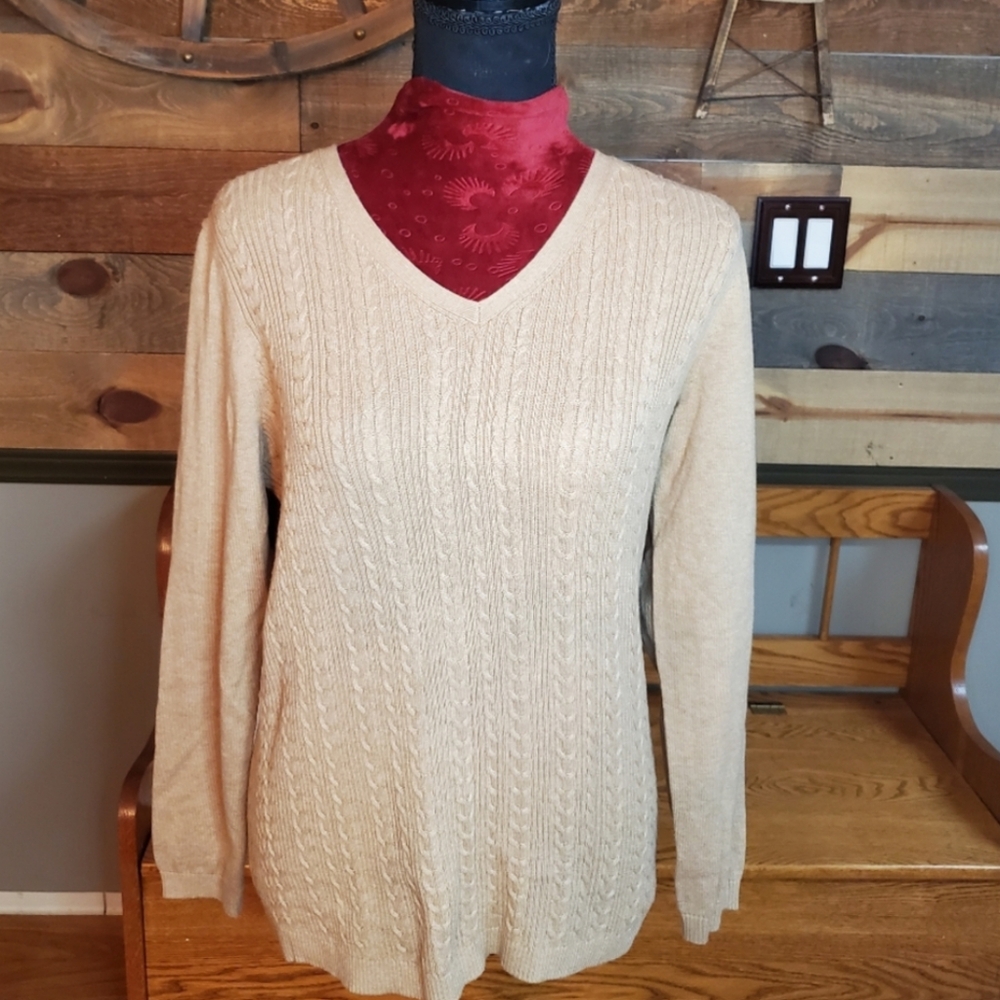Talbots Tan Cable Knit Sweater - Picture 8 of 8